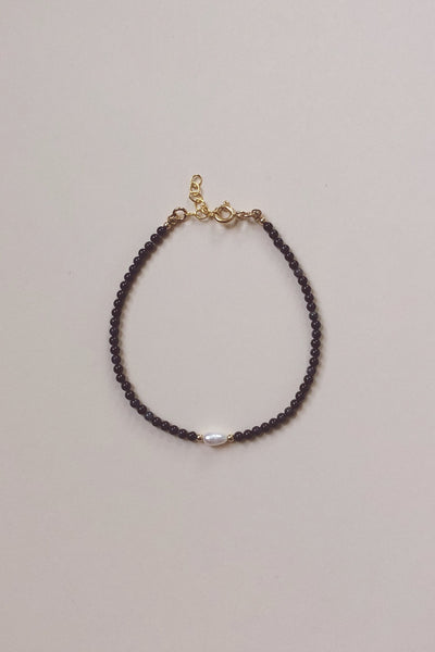 Beaded Gemstone Bracelet | Sapphire + Pearl