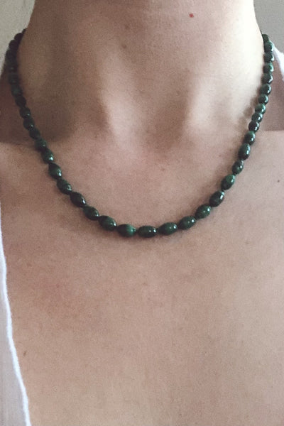 Beaded Malachite Necklace