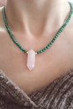 Stone + Rose Quartz Necklace | Various Stones
