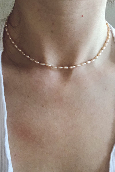 Pink Pearl Choker Necklace