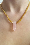 Stone + Rose Quartz Necklace | Various Stones