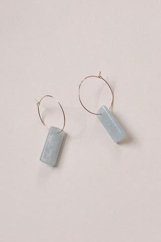Aquamarine Hoop Earrings