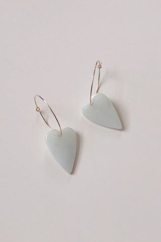 Jade Heart Hoop Earrings
