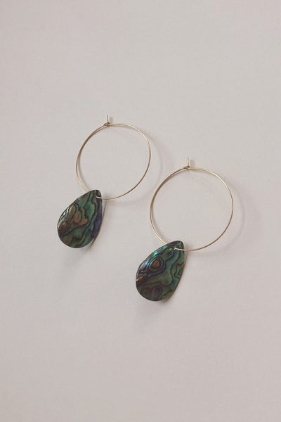 Abalone Hoop Earrings