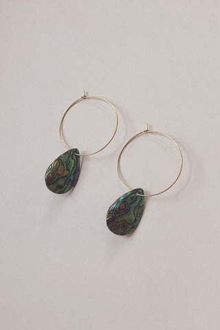 Abalone Hoop Earrings