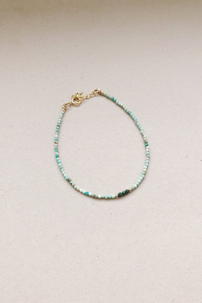 Beaded Gemstone Bracelet | Turquoise + Malachite Trio