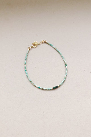 Beaded Gemstone Bracelet | Turquoise + Malachite Trio