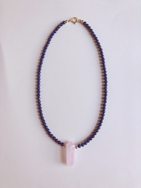 Stone + Rose Quartz Necklace | Various Stones