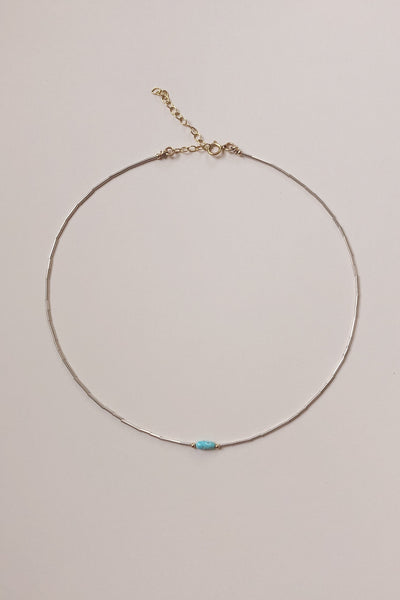 Silver + Turquoise Choker Necklace