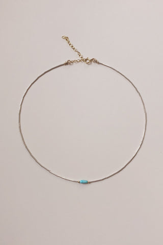 Silver + Turquoise Choker Necklace