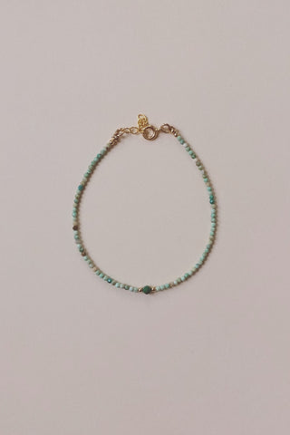 Beaded Gemstone Bracelet | Turquoise + Malachite
