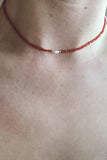 Petite Carnelian + Pearl Choker Necklace