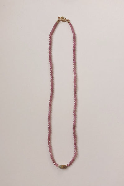 Pink Tourmaline + Turquoise Necklace