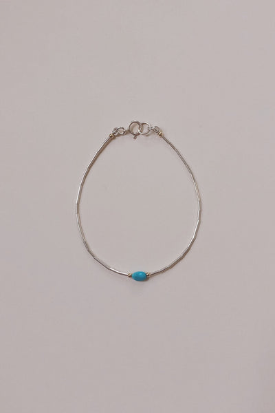 Beaded Silver Bracelet | Turquoise