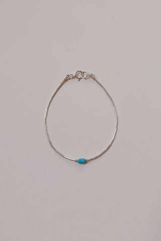 Beaded Silver Bracelet | Turquoise