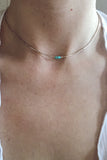 Silver + Turquoise Choker Necklace