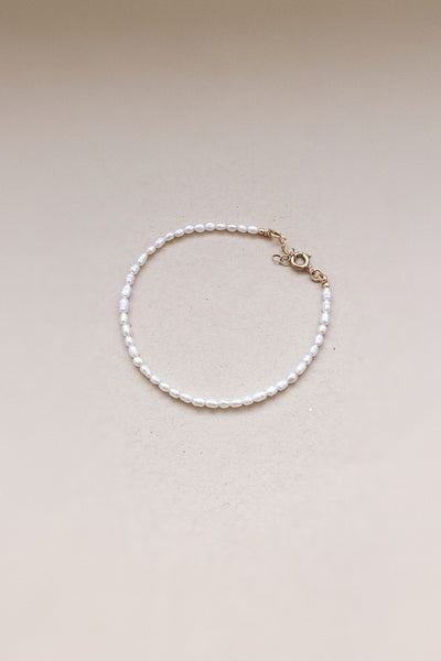 Beaded Gemstone Bracelet | Pearl