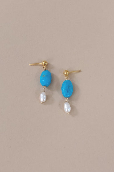 Turquoise + Pearl Earrings