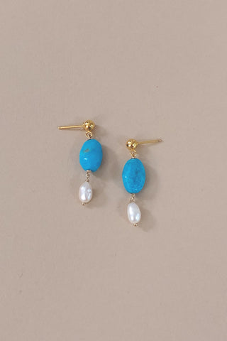 Turquoise + Pearl Earrings