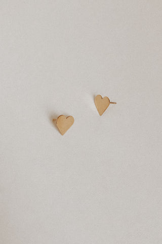 Heart Studs | Silver or Gold